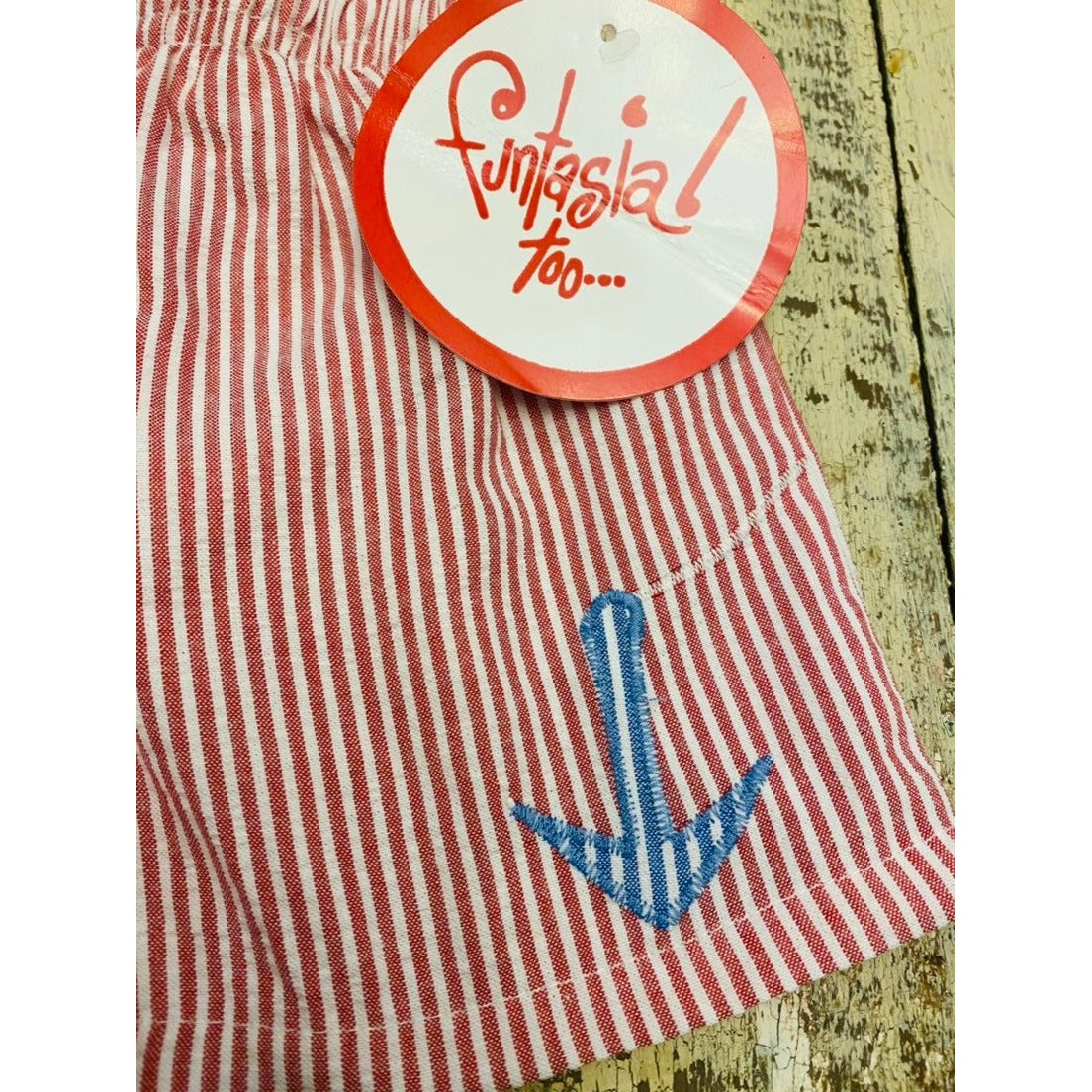 New 3 months seersucker swim trunks