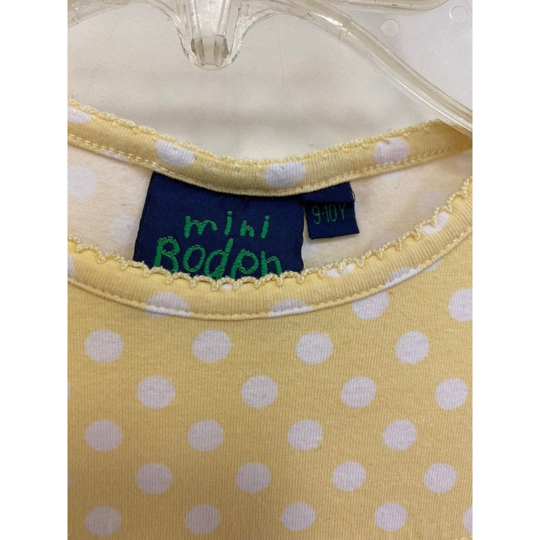 9/10 mini boden yellow dot top
