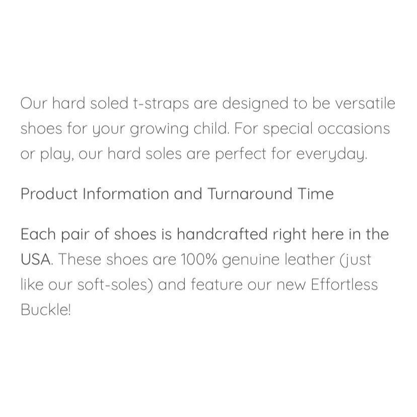 Size 8 t-strap hard sole mon petit shoes