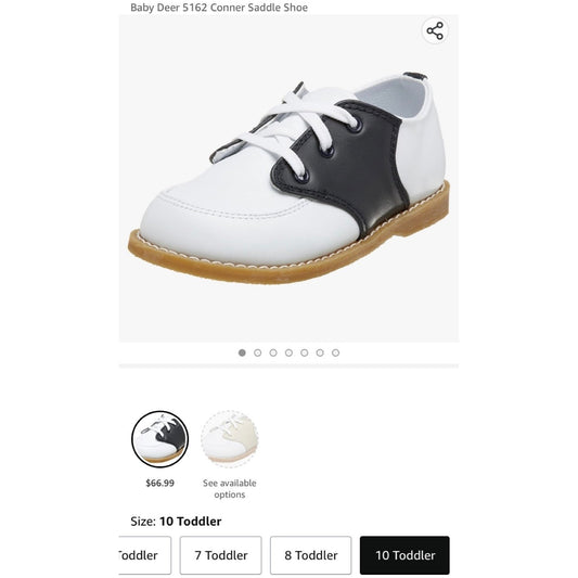 New size 10 leather saddle oxfords Baby Deer 5162 Conner Saddle Shoe