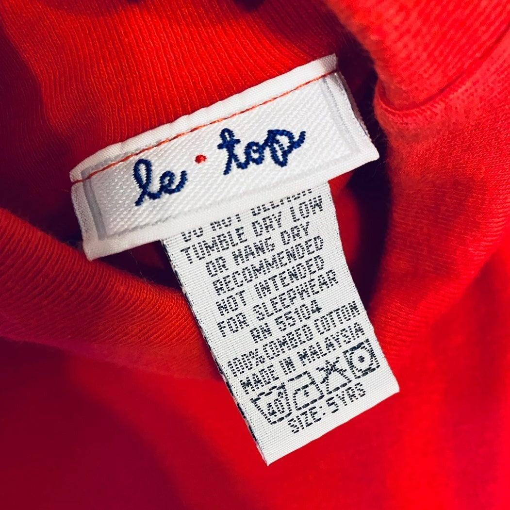 Size 5 red LeTop Turtleneck