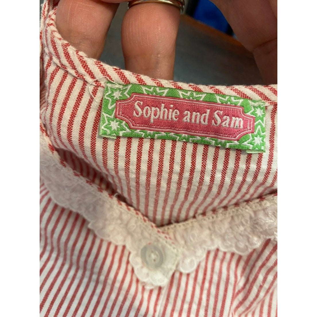 2/3 red seersucker Dress