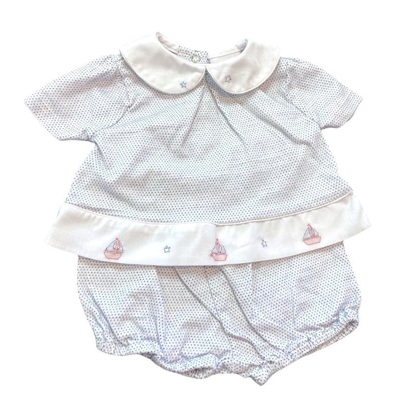 6 months Petit Ami sailboat diaper cover set