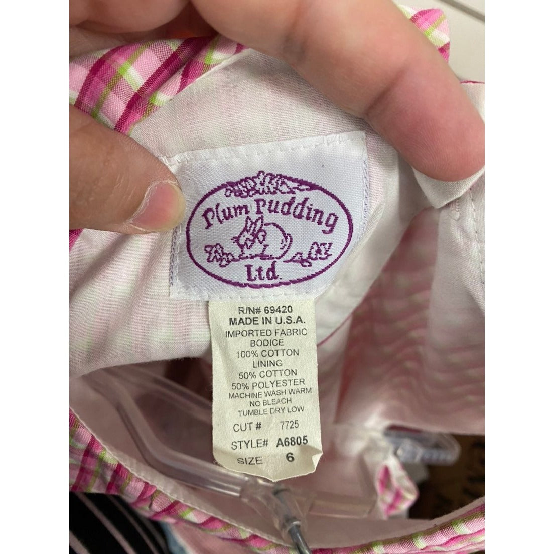 Size 6 pink plaid summer dress girls