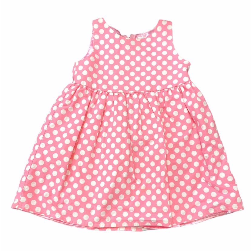 strapless open back dress Pink Polka Dot Madeira Midi Dress