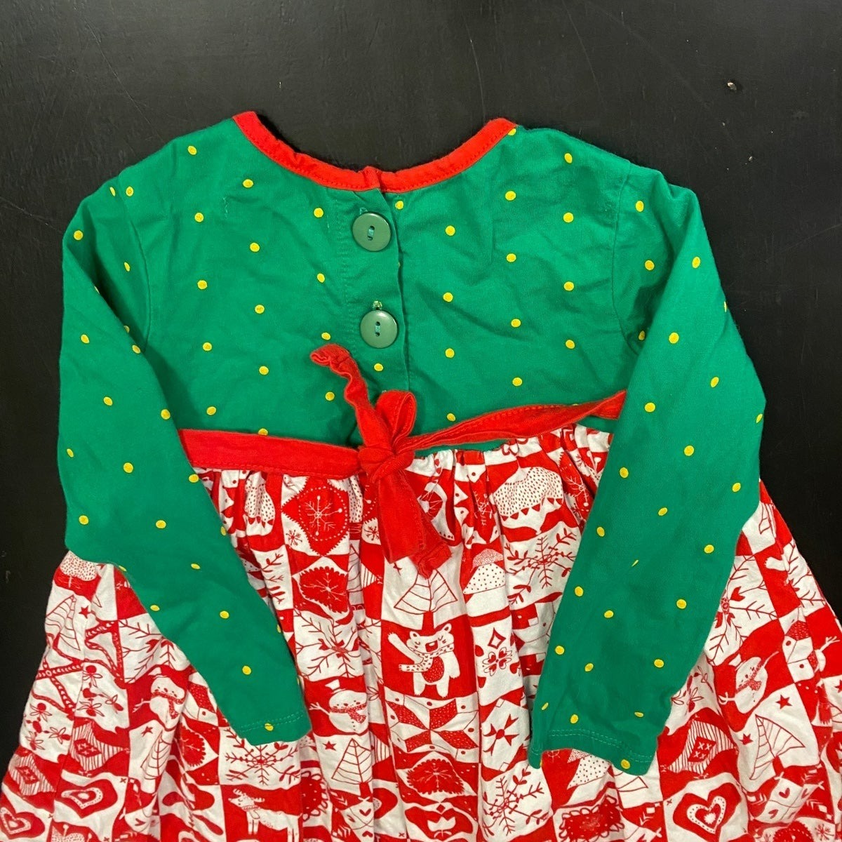 Size 5 Jelly the Pug Christmas ruffle dress