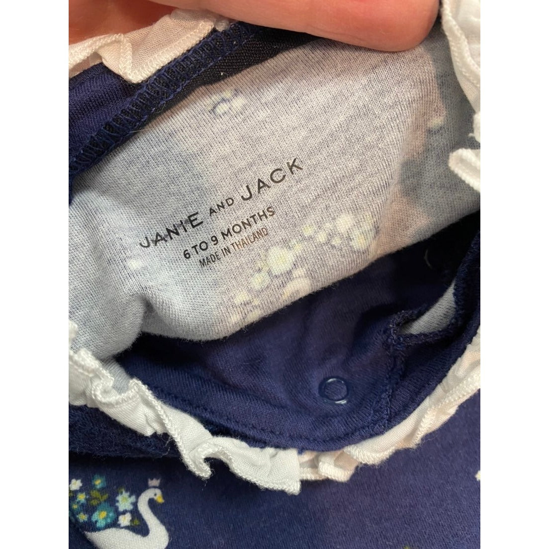 6-9 months Janie and Jack swan romper
