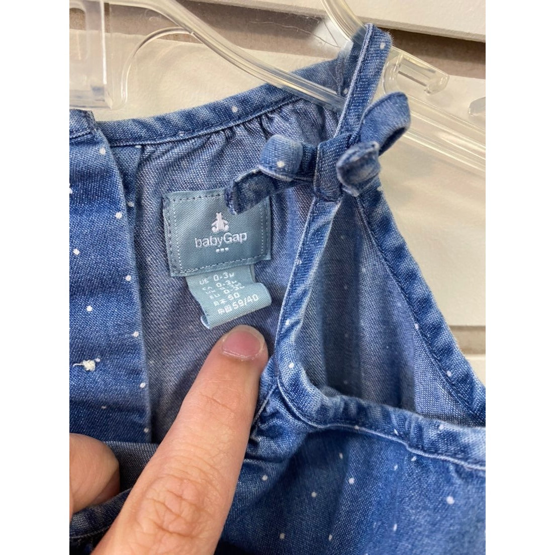 0-3 months denim chambray Romper