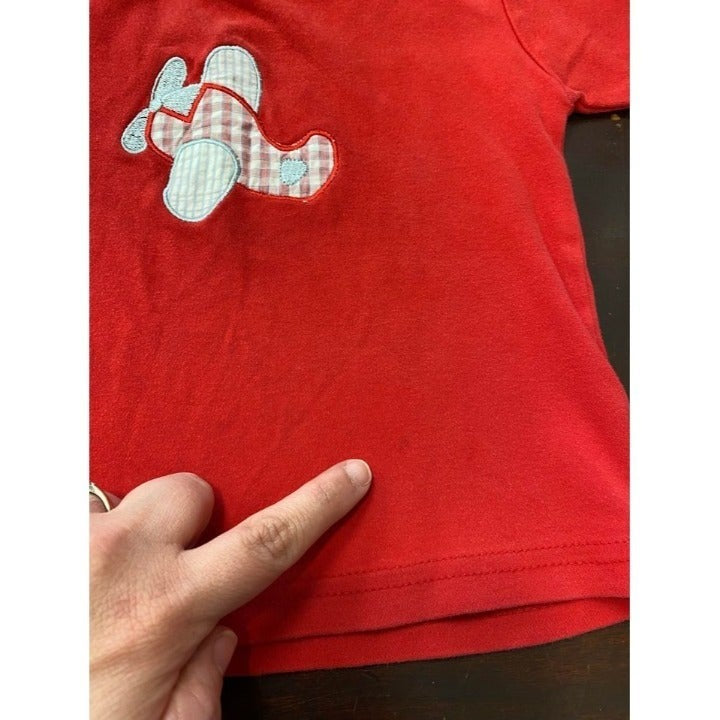 Size 2 Airplane appliqué tee