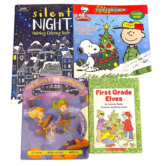 Kids Christmas books bundle: coloring books & CD