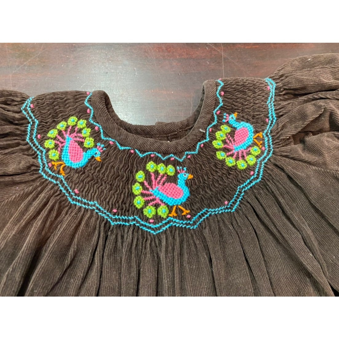 2T smocked peacock fall winter Dress