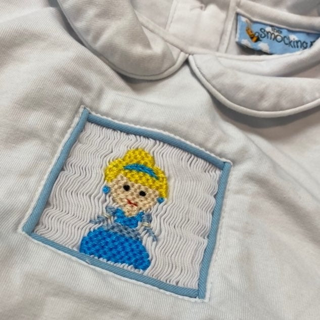 Smocked Cinderella bloomer set 12 months