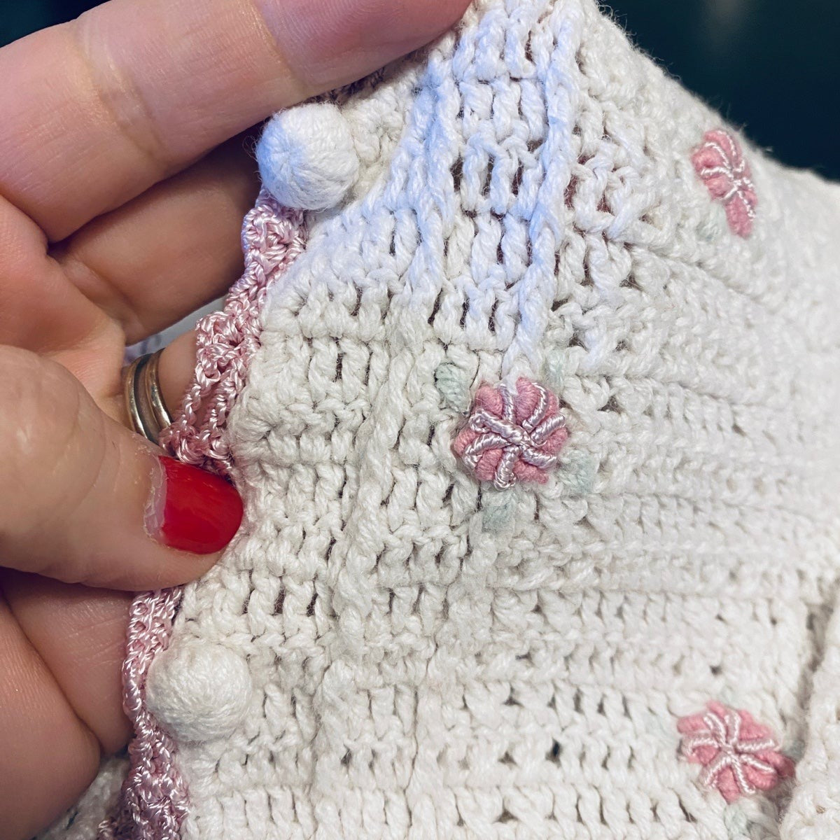 0-3 months vintage Rose Cottage cardigan