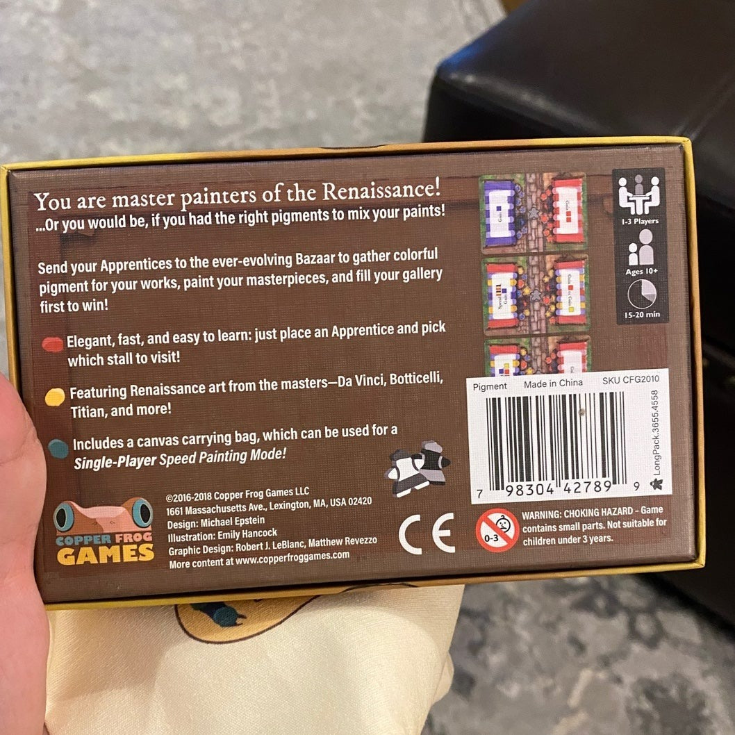 Pigment board card game