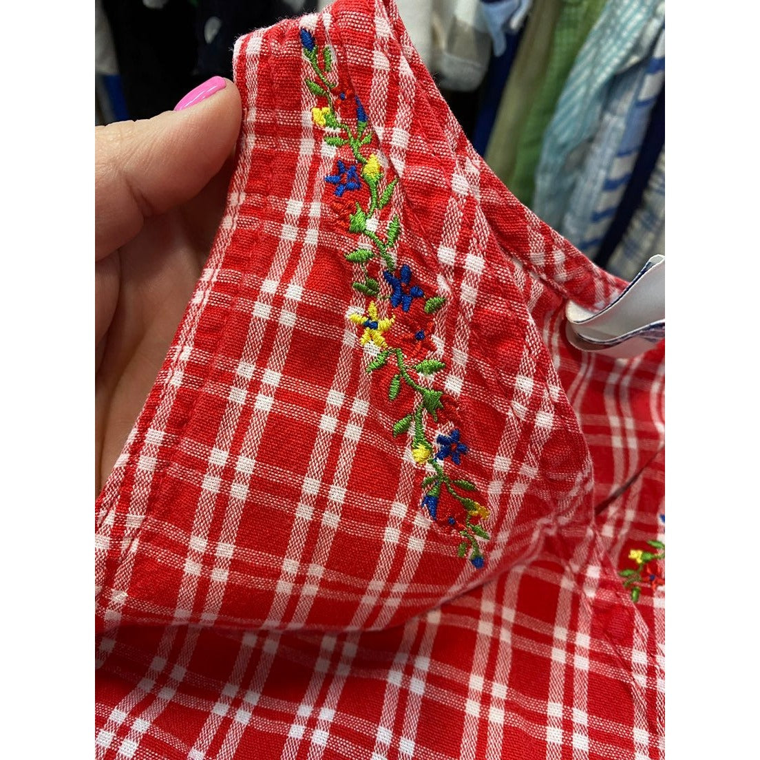 4T vintage Osh Kosh red gingham Dress USA