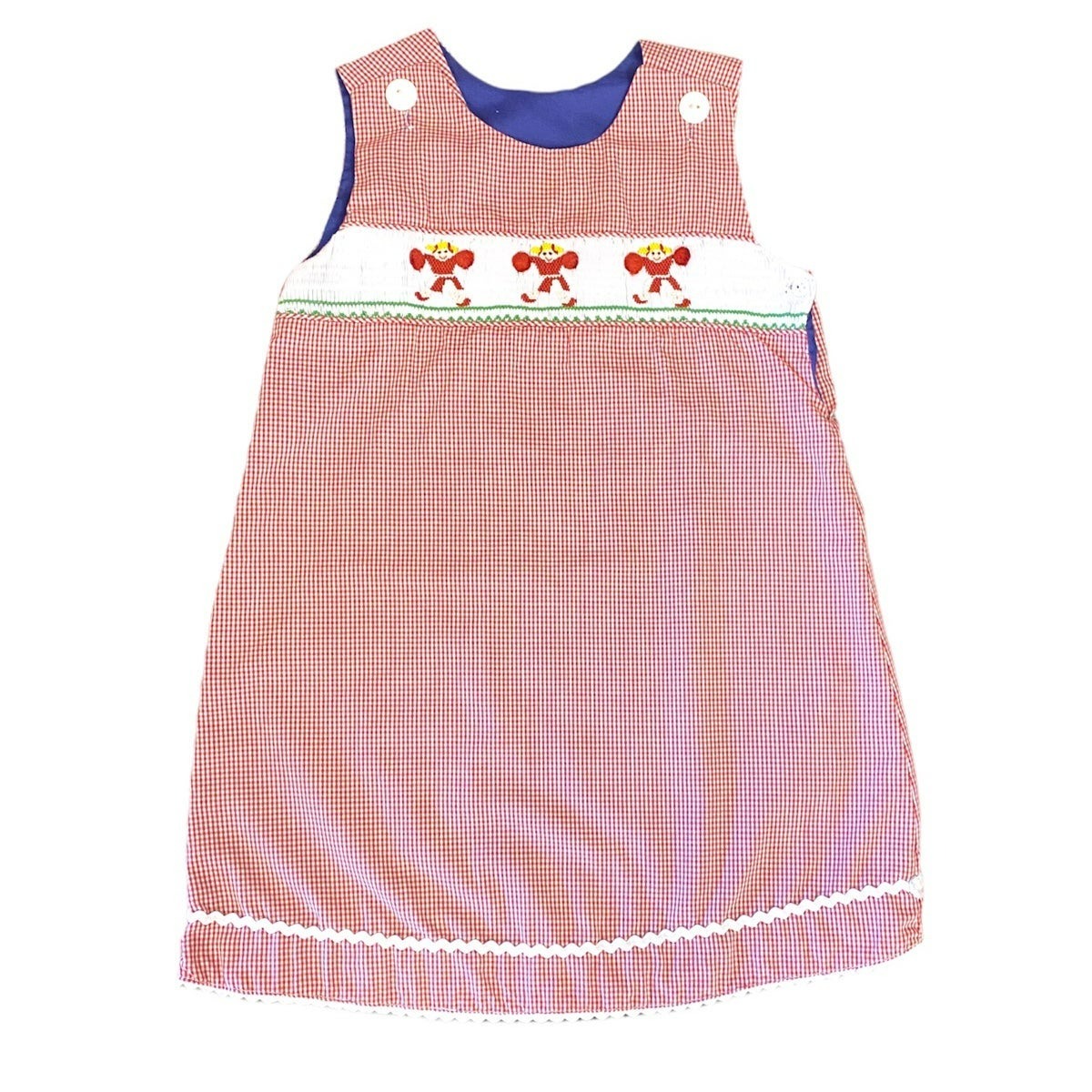 Size 4 smocked cheerleader and whale reversible dress