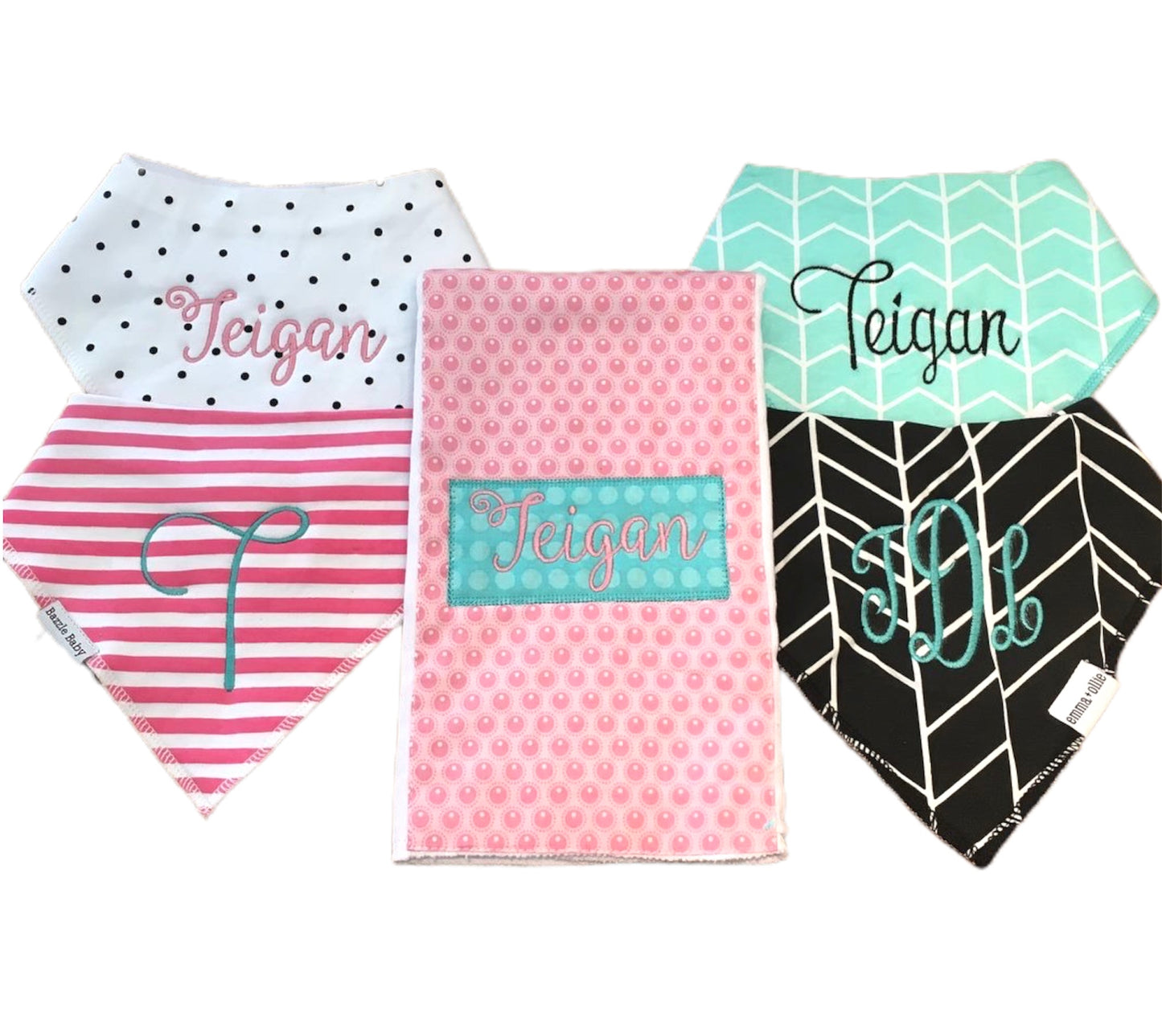 Custom bib & burp cloth Gift Set