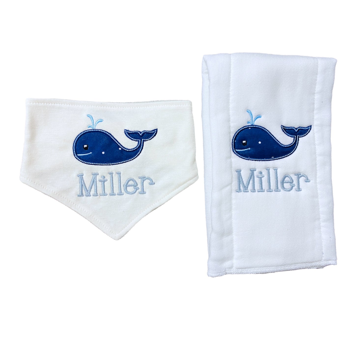 Custom bib & burp cloth Gift Set