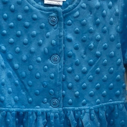 Size 4 girls new blue minky dot ruffle jacket