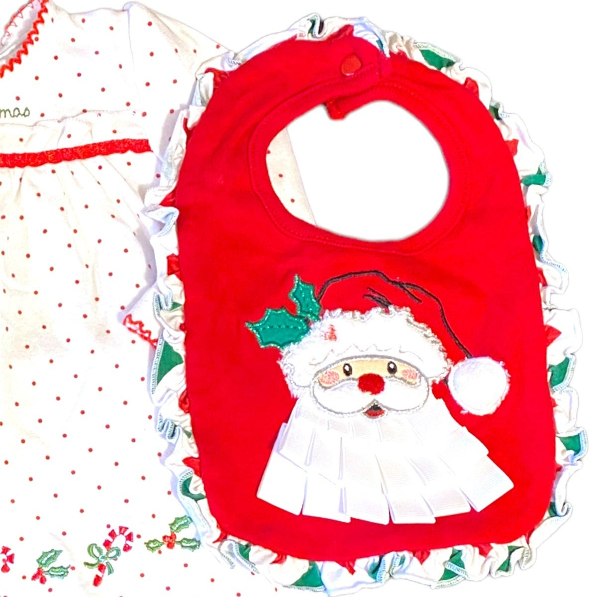 My First Christmas bloomer set and bib bundle 6 months