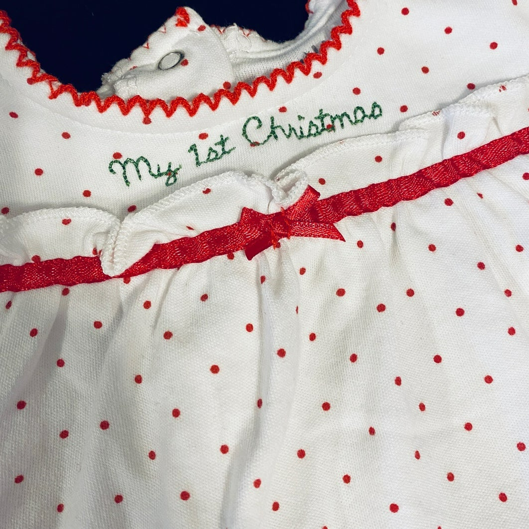 My First Christmas bloomer set and bib bundle 6 months