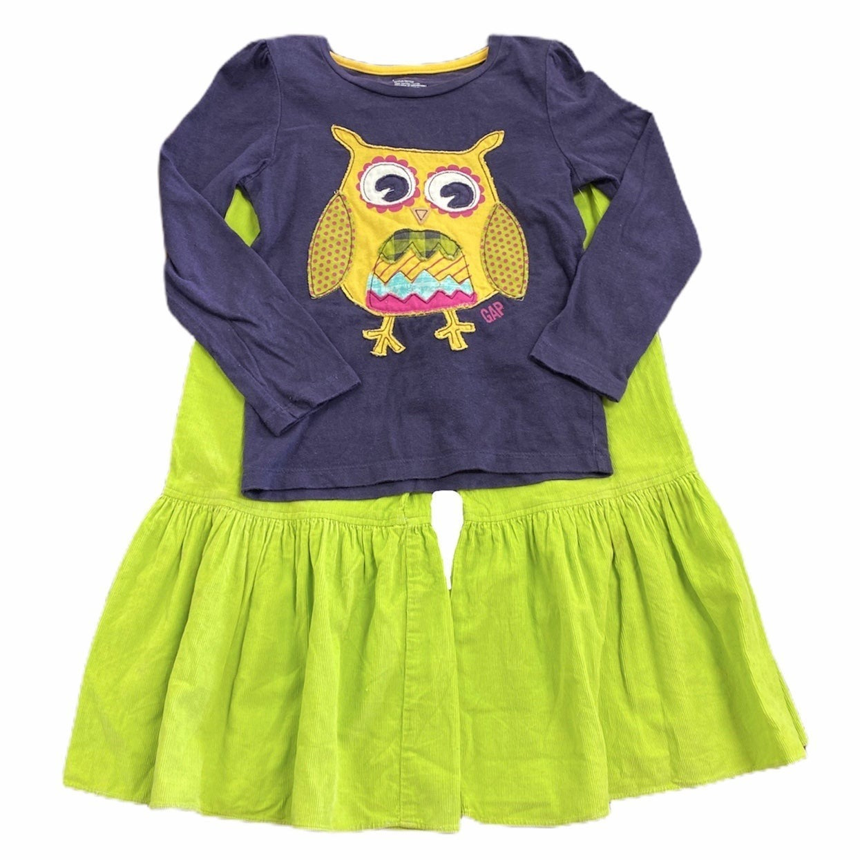 Owl appliqué and ruffle pants bundle Small