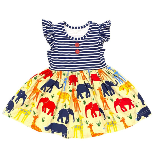 Size 2 HTF Eleanor Rose Safari Zoo ruffle dress