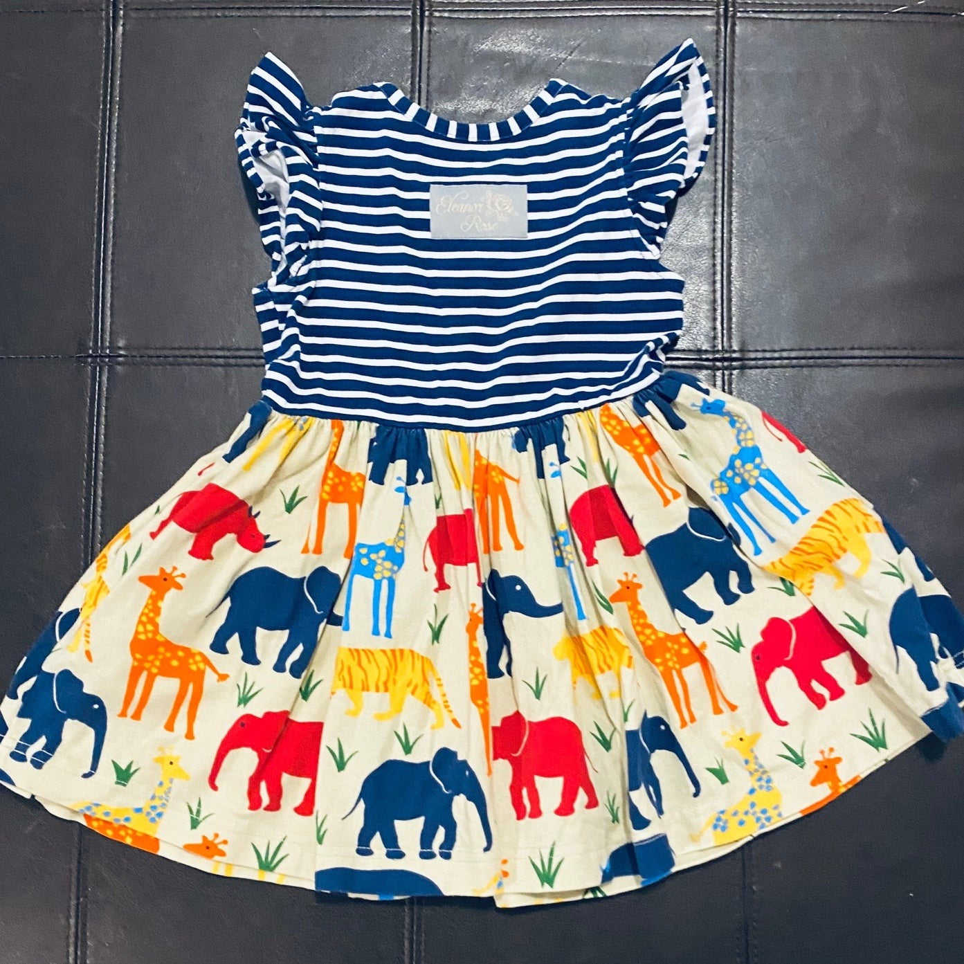 Size 2 HTF Eleanor Rose Safari Zoo ruffle dress