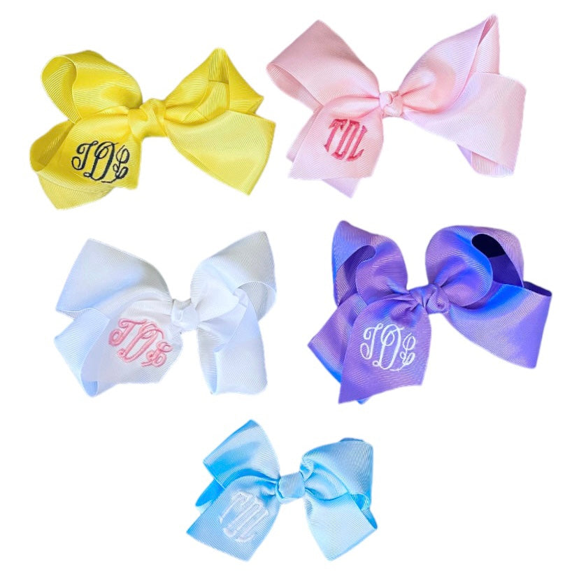 Large Bow with 3 Initial Monogram