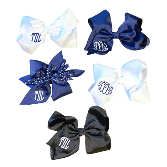 Large Bow with 3 Initial Monogram