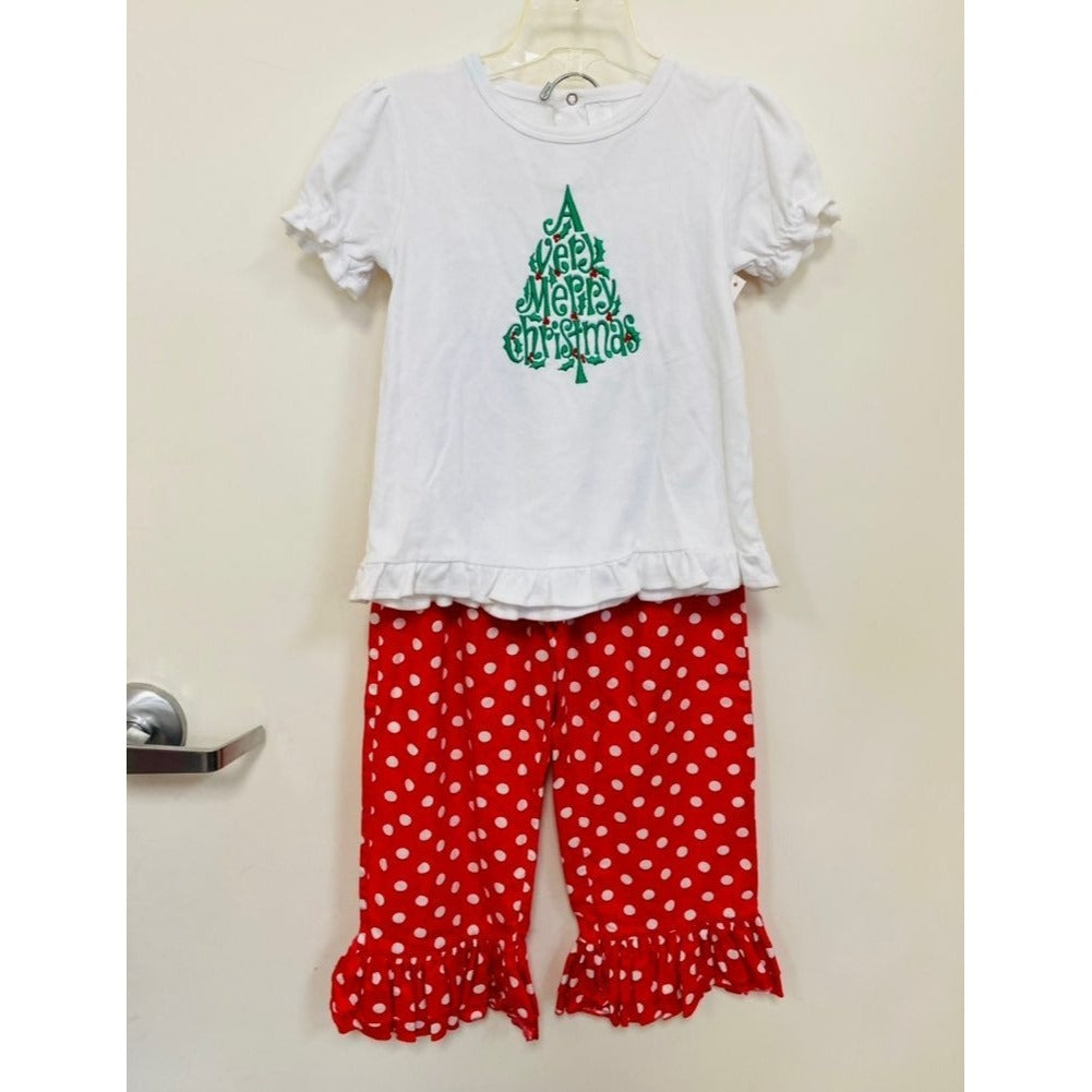 Size 6 ruffle Christmas outfit