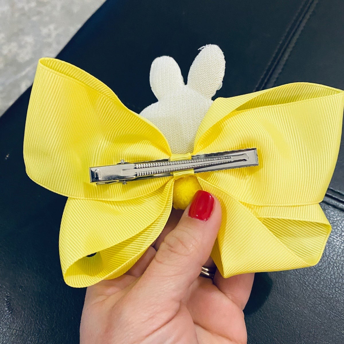 New yellow Easter bunny bow