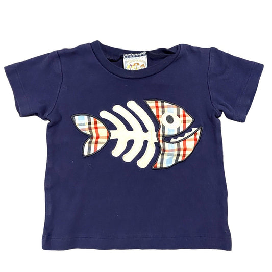 24 months fish applique tee