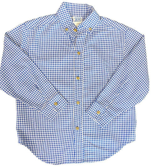 5/6 kelly's kids button down blue gingham shirt