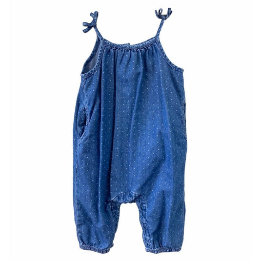 0-3 months denim chambray Romper