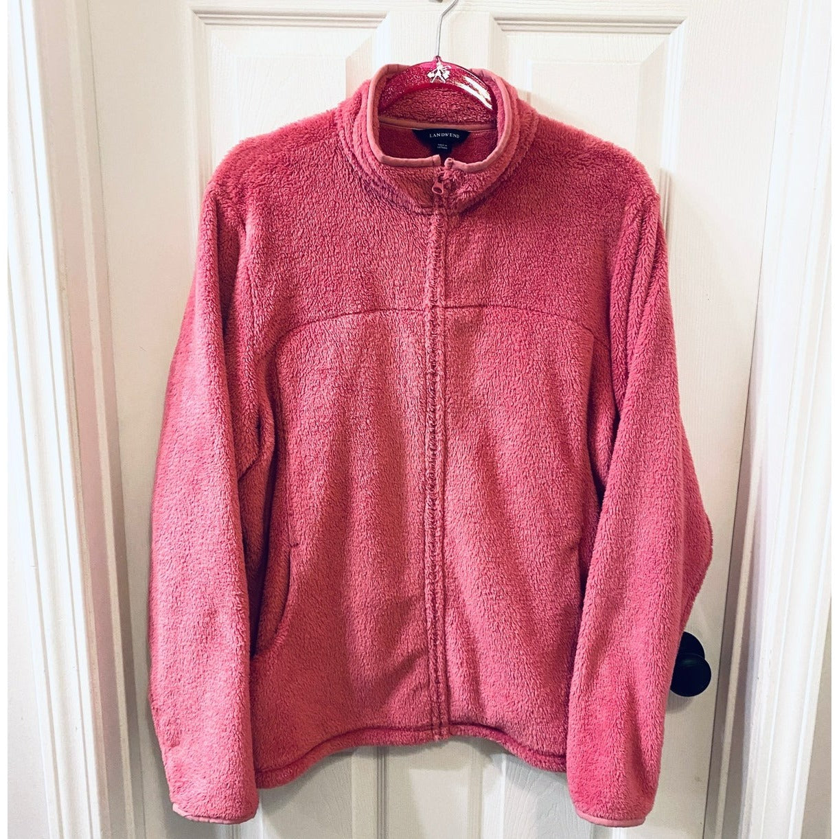 XL 18/20 Lands’ End pink fleece Jacket