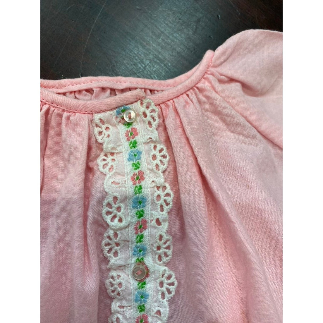 Vintage baby girls embroidered day gown