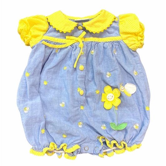 Vintage baby girls bubble romper