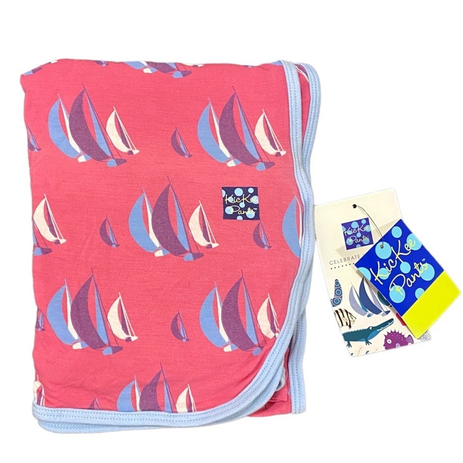 New Kickee Pants flamingo sailing race swaddle blanket