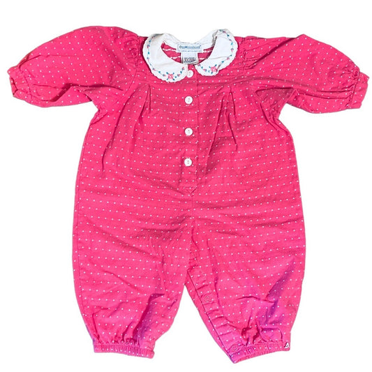 6-9 months OshKosh b’gosh pink long bubble romper