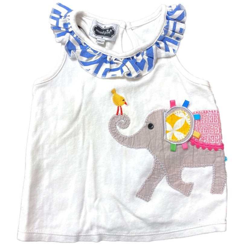 24 months or 2T elephant ruffle top