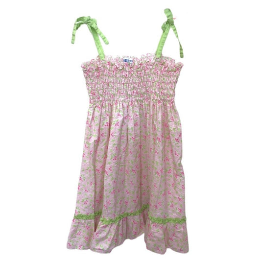 Size 7 floral smocked vintage dress