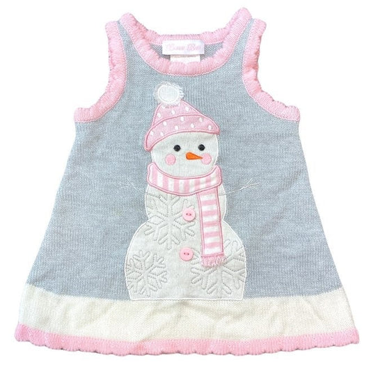 12 months snowman sweater dress