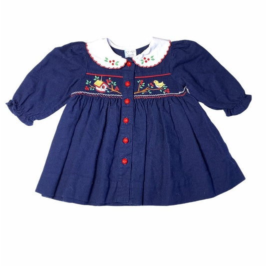 6-9 months vintage smocked dress
