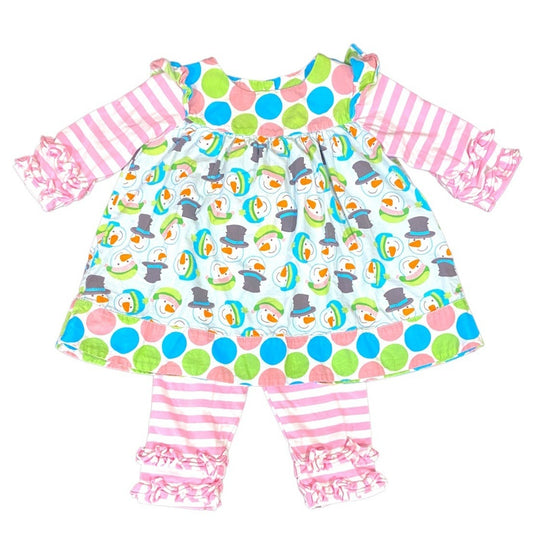 9 months snowman ruffle dress bundle