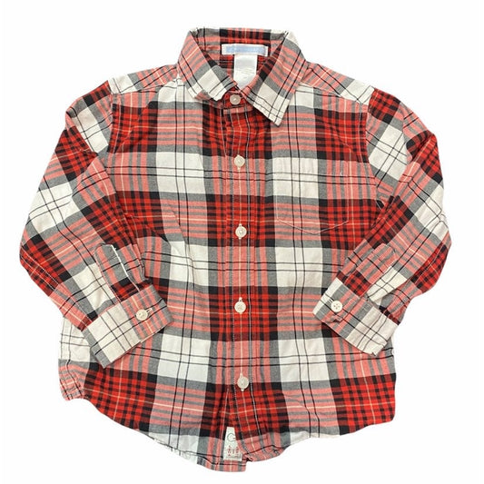 2T Janie & Jack red plaid button down