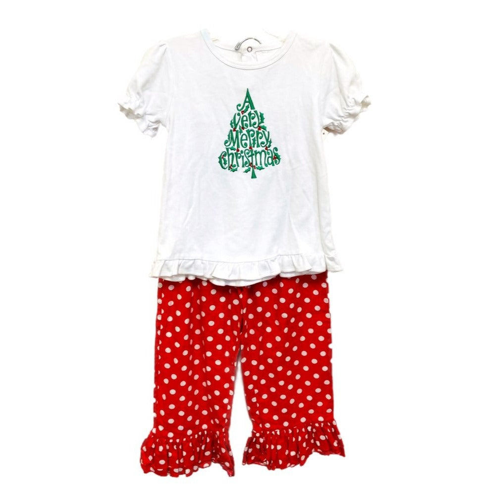 Size 6 ruffle Christmas outfit