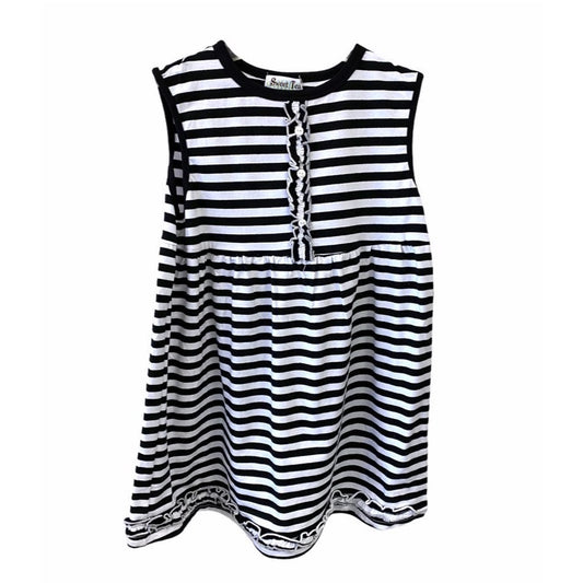 NEW 7/8 striped ruffle dress