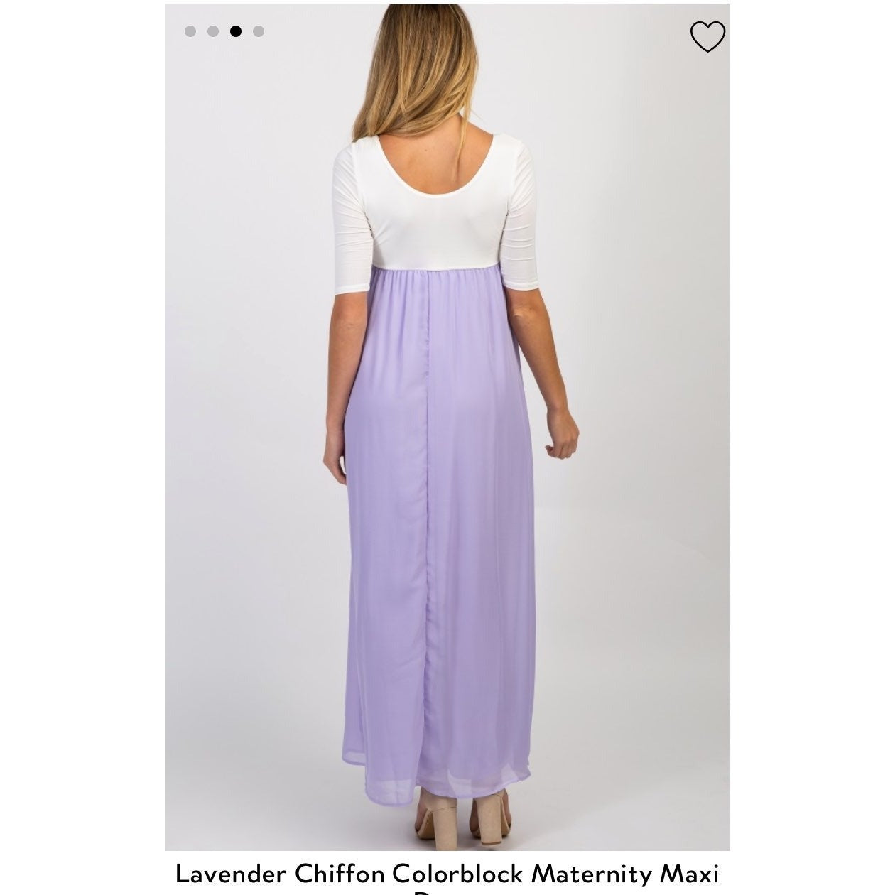 Lavender Chiffon Colorblock Small Maternity Maxi Dress