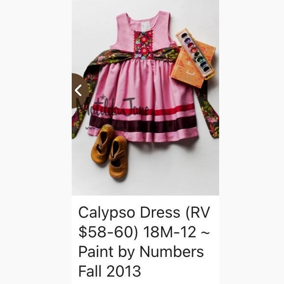 Size 6 Matilda Jane Paint by number Calypso Dress